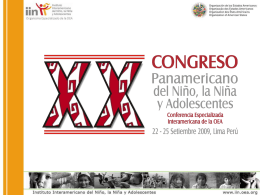 El XX Congreso Panamericano del Niño, Niña y Adolescentes
