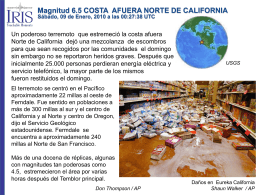 Magnitud 6.5 COSTA AFUERA NORTE DE CALIFORNIA