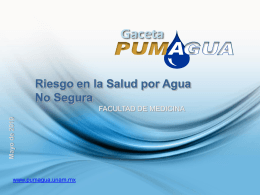 Riesgo en salud por agua no segura - Pumagua
