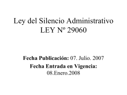 Ley del Silencio Administrativo LEY Nº 29060