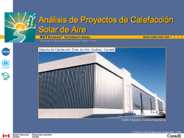 Análisis de Proyectos de Calefacción Solar de Aire