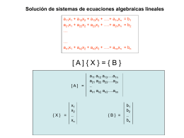 Solución de sistemas de ecuaciones algebraicas lineales