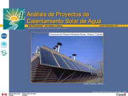 Análisis de Proyectos de Calentamiento Solar de Agua