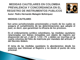 medidas cautelares en colombia prevalencia y concordancia en el
