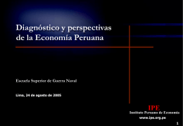 Diagnóstico y perspectivas de la Economía Peruana