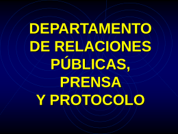 departamento de relaciones públicas, prensa y protocolo