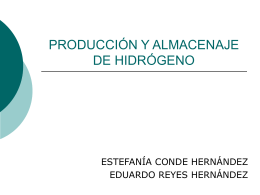 PRODUCCIÓN Y ALMACENAJE DE HIDRÓGENO