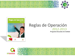 Presentación Reglas de Operación 2012