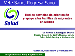 Red de Servicios en Apoyo a Migrantes Programa Vete Sano