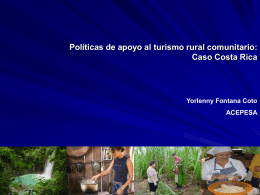 Políticas de apoyo al turismo rural comunitario: el caso