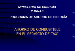 ahorro de combustible en taxis - Ministerio de Energía y Minas