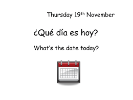 ¿Qué día es hoy? - Primary Resources
