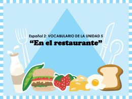 Español 3: VOCABULARIO “En el restaurante”