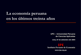 La economía peruana en los últimos treinta años