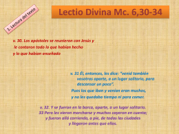 Lectio Divina Mc. 6,30-34 - Servidores de la Palabra