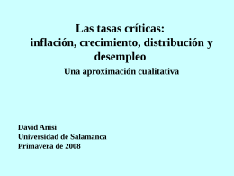 Las tasas críticas - Universidad de Salamanca