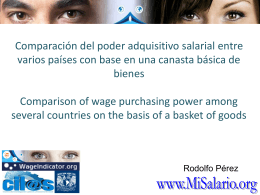 Comparación del poder adquisitivo salarial entre varios países