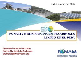 FONAM y El Mecanismo de Desarrollo Limpio en el Perú
