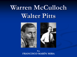 Warren McCulloch Walter Pitts - Departamento de Sistemas