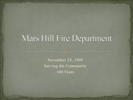 Fire Department History - The Town Of Mars Hill North Carolina