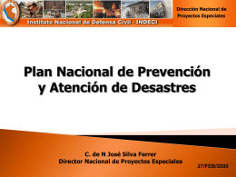 INDECI: Plan Nacional de Prevención y Atención