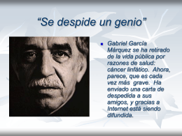 Adiós de Gabriel García Márquez