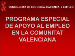 Comunidad Valenciana,Programa Especial Apoyo Empleo PEAP