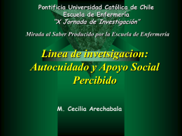 Autocuidado y Apoyo Social - Pontificia Universidad Católica de