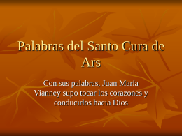 Palabras del Santo Cura de Ars - Orden Hospitalaria San Juan de