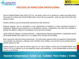 Proceso de Inducción - Hospital Rafael Uribe Uribe ESE
