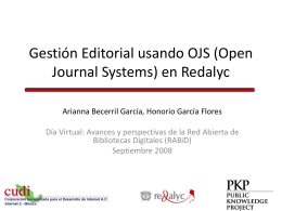 Gestión Editorial usando OJS (Open Journal Systems) en Redalyc