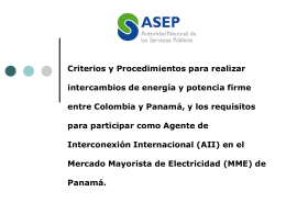 MERCADO MAYORISTA DE ELECTRICIDAD DE PANAMÁ