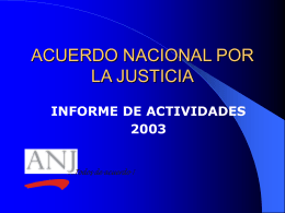 Balance de actividades 2003: resultados a la fecha