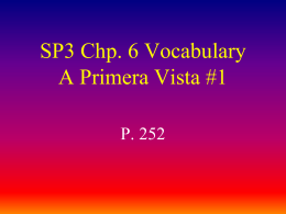 SP3 Chp. 6 Vocabulary A Primera Vista #1