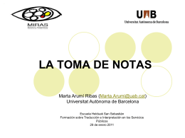 La toma de notas - Universitat Autònoma de Barcelona