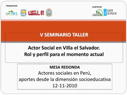 V Seminario - Taller “Actor social en Villa El Salvador: rol y