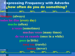 Expressing Frequency with Adverbs ¿how often do you do something?