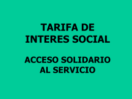 tarifa de interes social acceso solidario al servicio