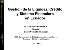 El crédito bancario en el Ecuador