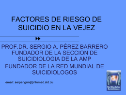 FACTORES DE RIESGO DE SUICIDIO EN LA VEJEZ
