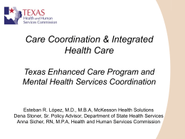 Care Coordination - Texas Department of State Health Services