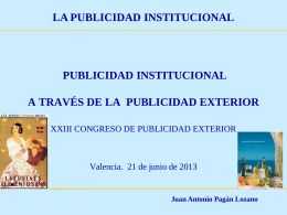 Juan Antonio Pagán Lozano LA PUBLICIDAD