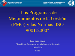 Los PMG y las Normas ISO 9001:2000