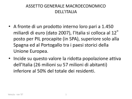 assetto generale macroeconomico dell`italia