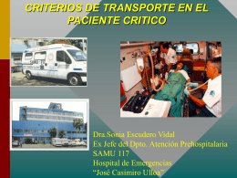 8.Criterios de transporte en el paciente crítico