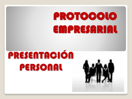 protocolo y presentación personal