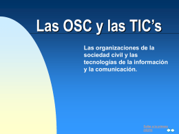 Las organizaciones de la sociedad civil y las TIC