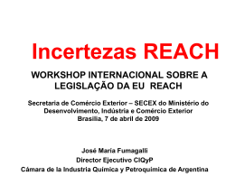 Informe REACH - Ministério do Desenvolvimento, Indústria e
