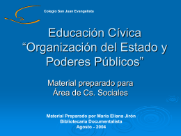 Educación Cívica “Organización del estado y Poderes Públicos”