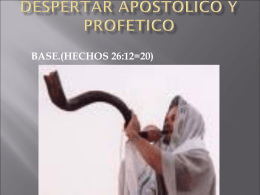DESPERTAR APOSTOLICO Y PROFETICO